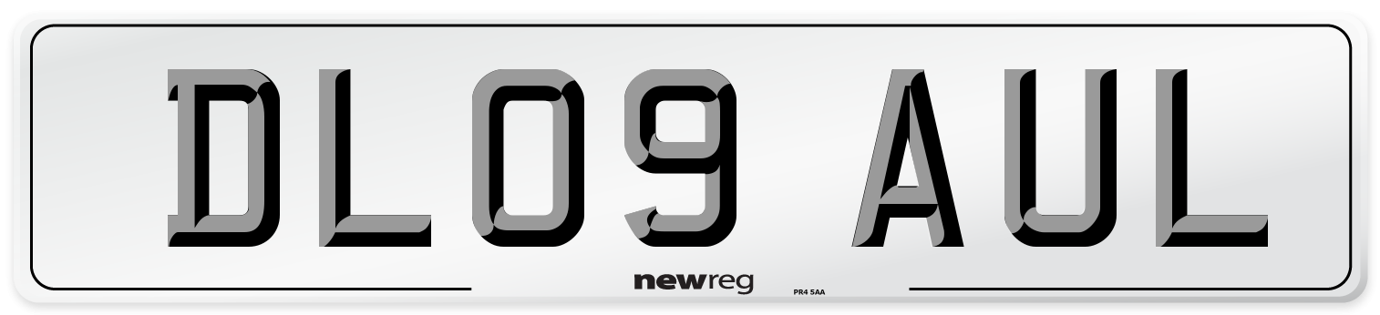 DL09 AUL Number Plate from New Reg